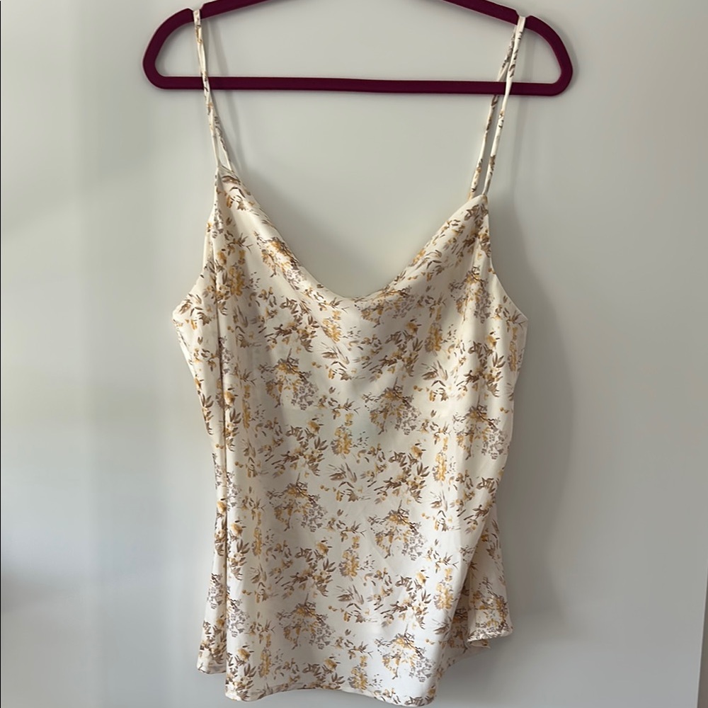 Floral Cream Spaghetti Strap Top